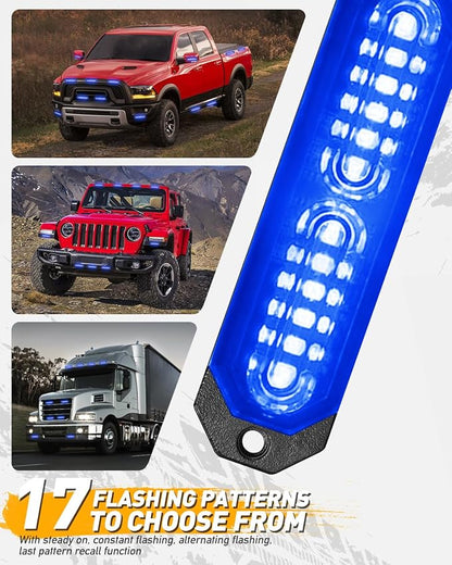 HLauto 1200T Emergency Strobe Grille Lights: 8pcs 12 LED Sync Feature Safety - Image 5