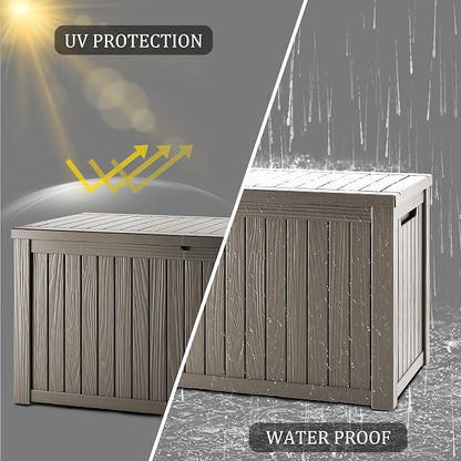 270 Gallon Lockable Resin Deck Box, Waterproof & UV-Resistant Outdoor Storage - Image 7