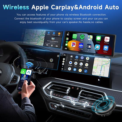 Podofo 10.26" Touchscreen Wireless Carplay Portable Car Stereo Android Auto - Image 2