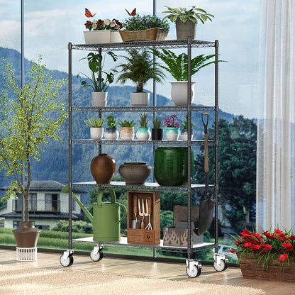 Wire Shelving with Wheels, 3000 Lbs Storage Shelves Heavy Duty, - Image 8
