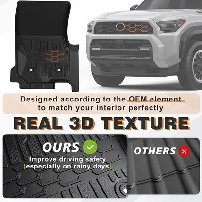 TripleAliners Floor Mats & Trunk Mat & Rear Seatback Cover All Weather TPE - Image 5