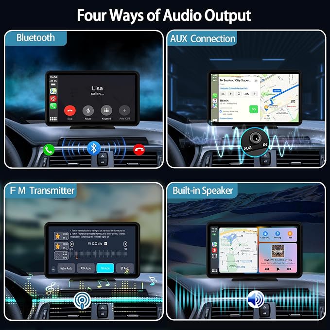 Wireless Carplay Screen for Car 7" HD Portable Car Stereo Touchscreen - Image 5