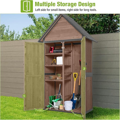 GUTINNEEN Sheds Outdoor Storage Wooden Garden Tool Shed - Image 3