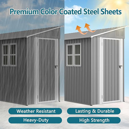 4 x 10 FT Metal Outdoor Storage Shed - Image 7
