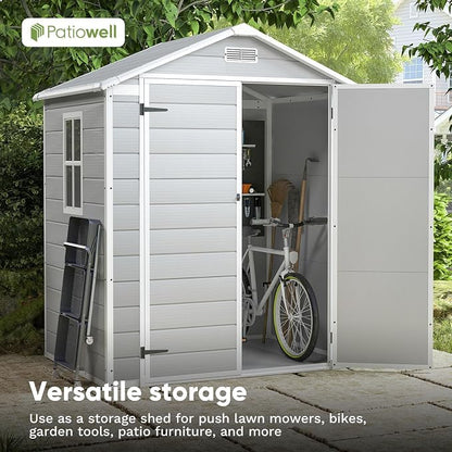 Patiowell 6x4 FT Plastic Outdoor Storage Shed, Resin Shed Perfect to Store - Image 7