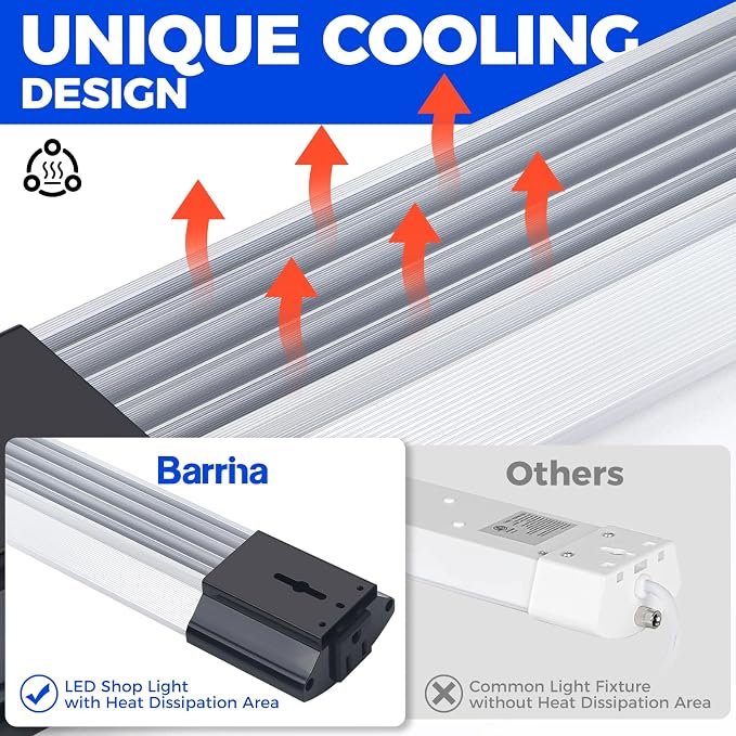Barrina BS84 LED Shop Lights for Workshop 4FT, 6500K Linkable Light Fixture for - Image 9