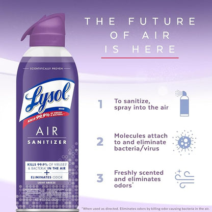 Lysol Air Sanitizer Spray with Odor Eliminator - Image 4