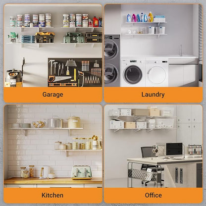 1x4 ft Garage Shelving, Pantry Storage, 300 lbs Total Load Capacity Wall - Image 7