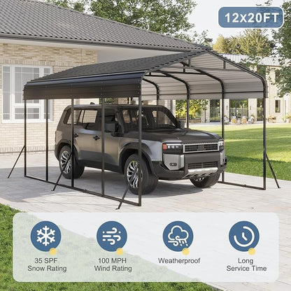 12x20 FT Metal Carport, Garage - Image 2