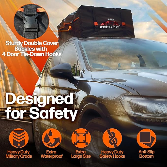 RoofPax 23 cft. Extra Waterproof Rooftop Cargo Carrier Bag, Double Weatherproof - Image 7