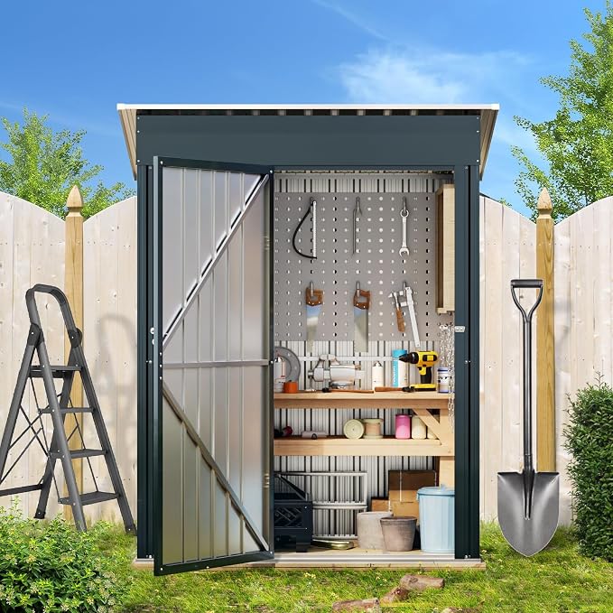 Breezz 5x3FT Vertical Outdoor Steel Storage Shed - Image 9