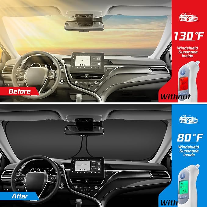 ARISMOTOR Windshield Sun Shade for Ford Escape 2020-2025, Custom Fit Foldable - Image 2