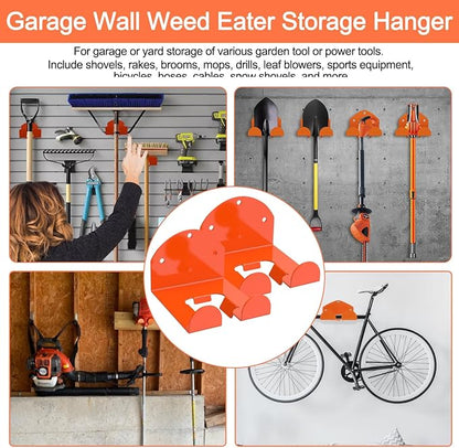 2 Pack Garage Organizer Trimmer Rack, Heavy-Duty Wall Mount Hanger - Image 5