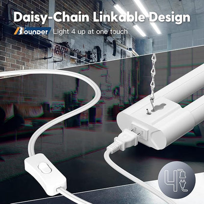 Bbounder 10 Pack Linkable LED Utility Shop Light, 4 FT Integrated Fixture - Image 5