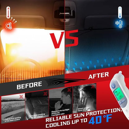 Windshield Sun Shade for 2007-2014 Ford Edge Foldable Sun Sunshade for Car - Image 4