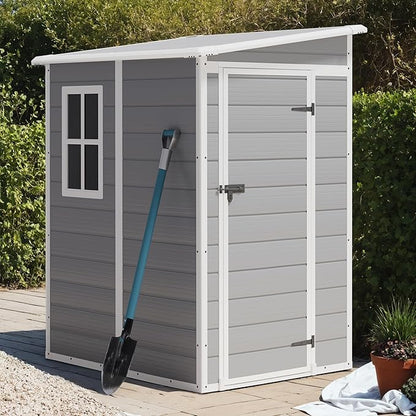 Greesum 5' x 4' Resin Weather Resistant Outdoor Storage Shed - Image 3