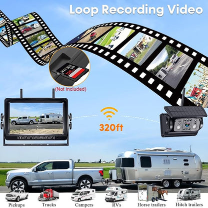 Dual RV Backup Camera Wireless for Trailer: Easy Setup Solar RV Rear View Camera - Image 4