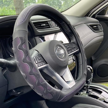 PINCTROT D Shaped 14.5-15 Inch Steering Wheel Cover Great Grip by PINCTROT