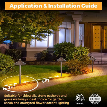 Gardencoin Solid Brass Low Voltage Pathway Lights, 12V AC/DC Heavy Duty LED - Image 5