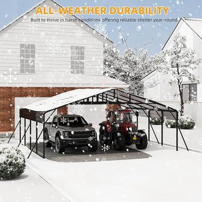 20 x 20 FT Metal Carport with Galvanized Steel Roof, Heavy Duty Metal Roof - Image 5