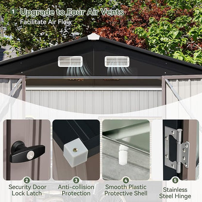 Aoxun 7x5 FT Outdoor Storage Shed - Image 4