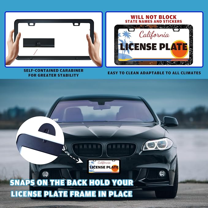 Red and Blue Flames License Plate Frame Abstract Fire License Plate Holder - Image 5