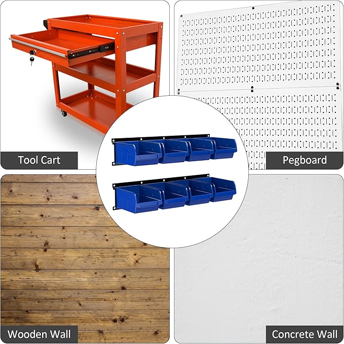 UNITEDPOWER wall mounted garage storage bin, Parts Rack, Plastic Hanging - Image 7