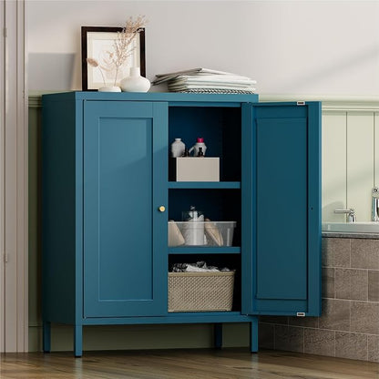 Metal Bathroom Storage Cabinet, Bathroom Floor Storage Cabinet - Image 3