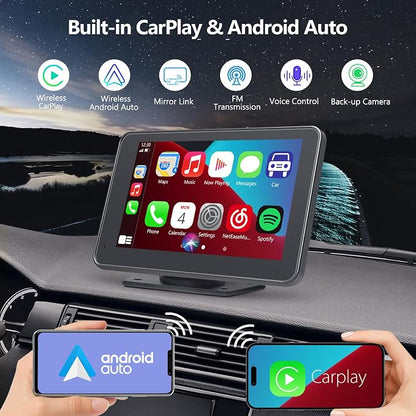 Wireless Car Stereo with Apple CarPlay/Android Auto, Portable Touch Screen Car - Image 2