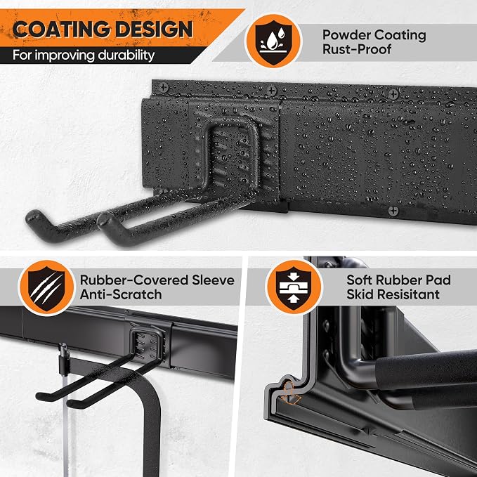 Garden Tool Organizer Wall Mount, 96 inches Tool Storage Rack - Image 4