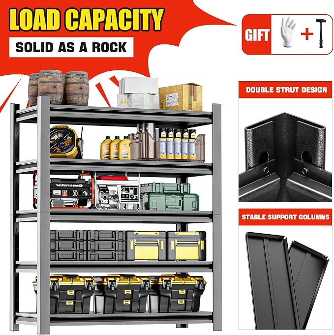 Heavy Duty Shelving – Metal 5 Shelf Storage Unit - Image 7
