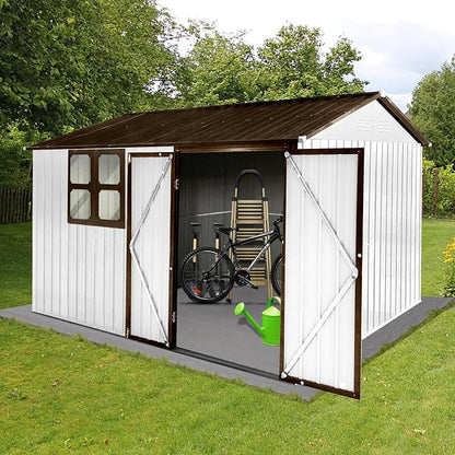 8x10 FT Outdoor Storage Shed, Metal Garden Shed - Image 6