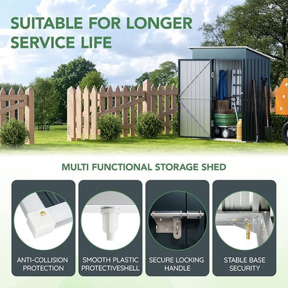 5X3X6.1FT Outdoor Steel Storage Shed - Image 5
