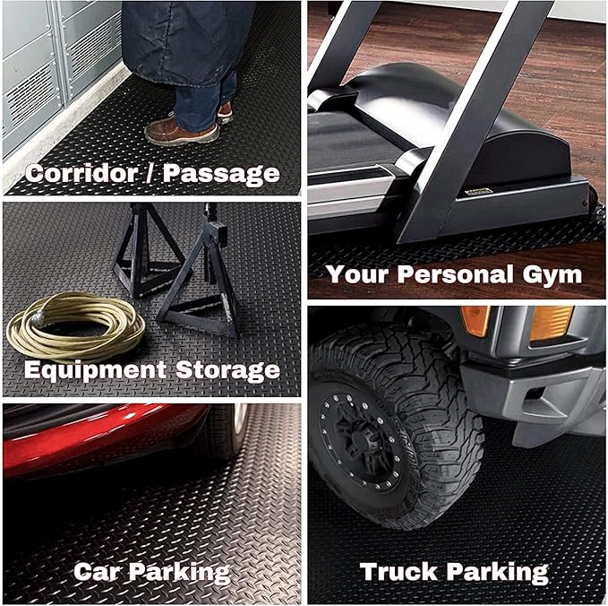 SEAL 6 x 10 Ft Premium Garage Floor Mat, Solid 2.8mm Thickened Black Commercial - Image 6