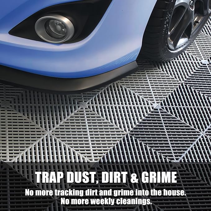 15.7"x15.7" Garage Flooring Tiles, Non-Slip Interlocking Plastic Garage Floor - Image 6