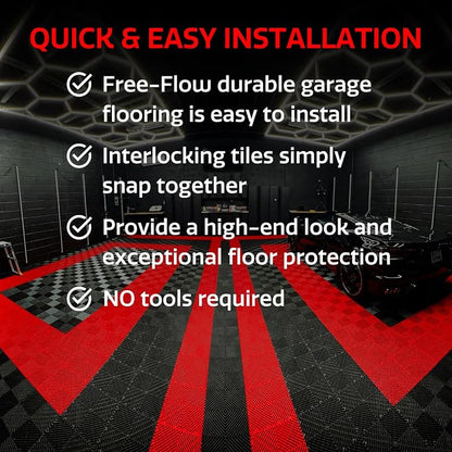 Big Floors RaceDeck Free-Flow Interlocking Garage Flooring Tiles, Self-Draining - Image 3