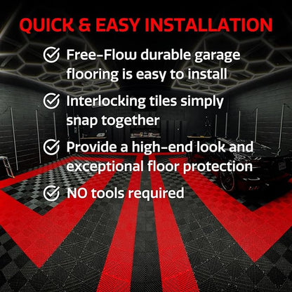 Big Floors RaceDeck Free-Flow Interlocking Garage Flooring Tiles, Self-Draining - Image 2