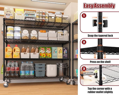 PrimeZone 2 Packs 55.5" W x 24" D x 80" H Heavy Duty Wire Storage Shelves - Image 7