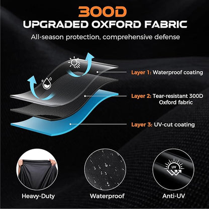 Motorcycle Cover Waterproof Outdoor, 300D Heavy Duty, UV & Rain Resistant - Image 2
