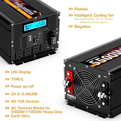 5500 Watt Power Inverter 12V DC to 110V 120V Converter - Image 5