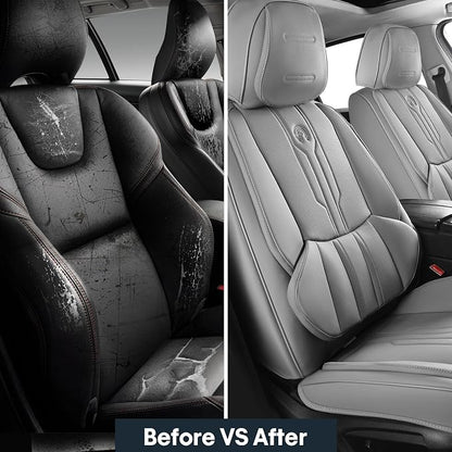 AOOG Front Seat Covers, Car Seat Covers Front Seats, Leather Seat Covers - Image 6