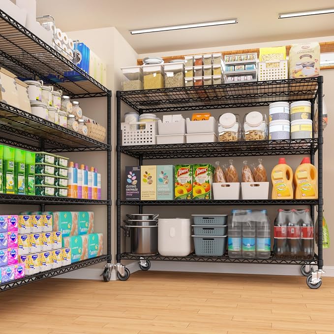 PrimeZone 4 Packs 55.5" W x 24" D x 80" H Heavy Duty Wire Storage Shelves - Image 9
