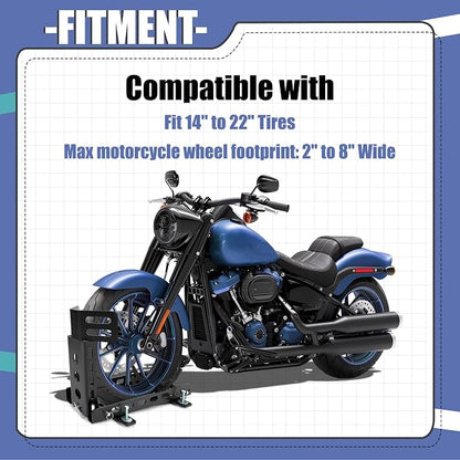 ECOTRIC Motorcycle Wheel Chock Trailer 3000lb Capacity, Adjustable Motorcycle - Image 2