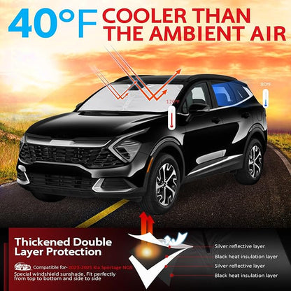 KAYZT Windshield Sun Shade for 2023-2025 2026 Kia Sportage NQ5 Foldable - Image 2
