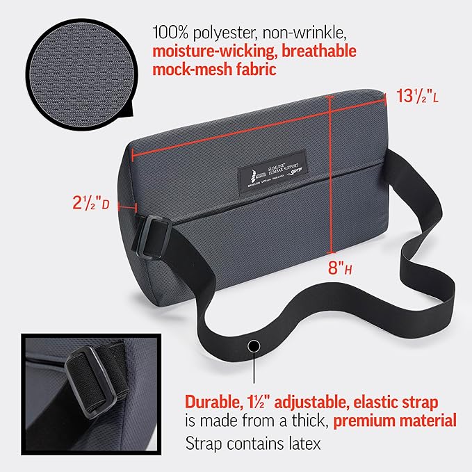 OPTP The Original McKenzie Slimline Lumbar Support – USA-Made Lower Back Support - Image 3