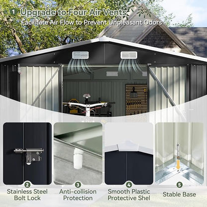 10x10 FT Shed Outdoor Storage Shed - Image 3