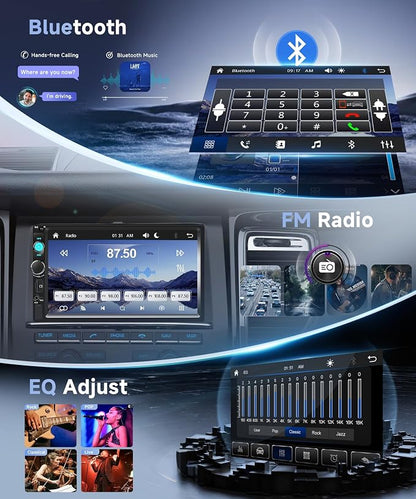 Double Din Car Radio with Bluetooth iOS/Android Mirror Link, 7 Inch Touch - Image 3