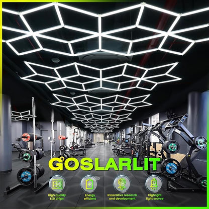 GOSLARLIT LED Garage Light Hexagon, Hexagram Shop Detailing Lights, 6500K - Image 2