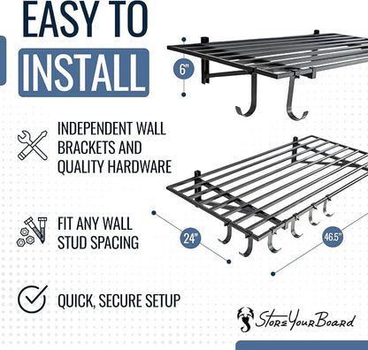 StoreYourBoard 2-Pack Heavy Duty Wall Shelves – Wall-Mounted Garage Storage - Image 4