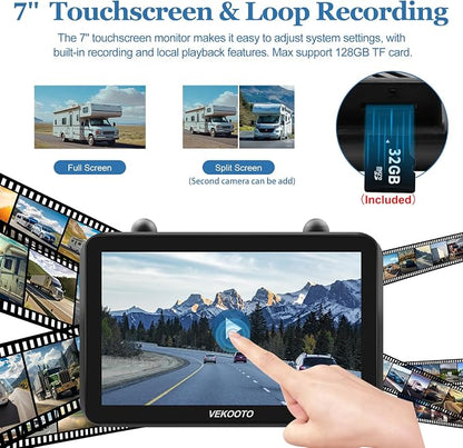 VEKOOTO Magnetic Solar Wireless Backup Camera VK7, 000mAh Rechargeable Camera - Image 4